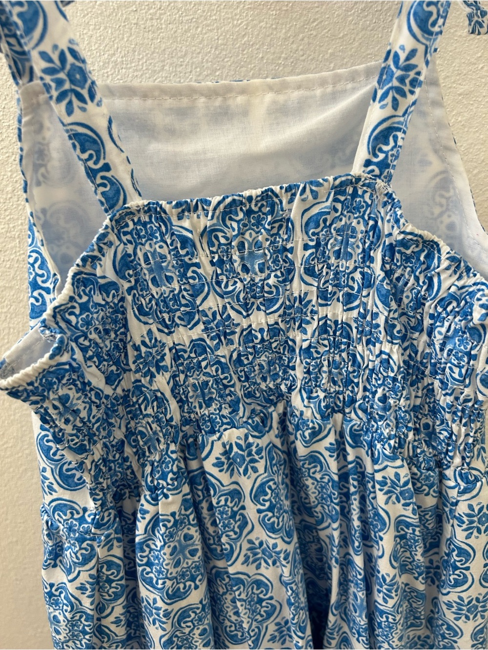 btween Blue and White Tie-Shoulder Maxi Dress for Girls - Picture 4 of 4